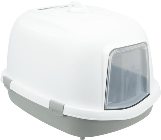 Primo XXL Top cat litter tray with hood, 56 × 47 × 71 cm, grey